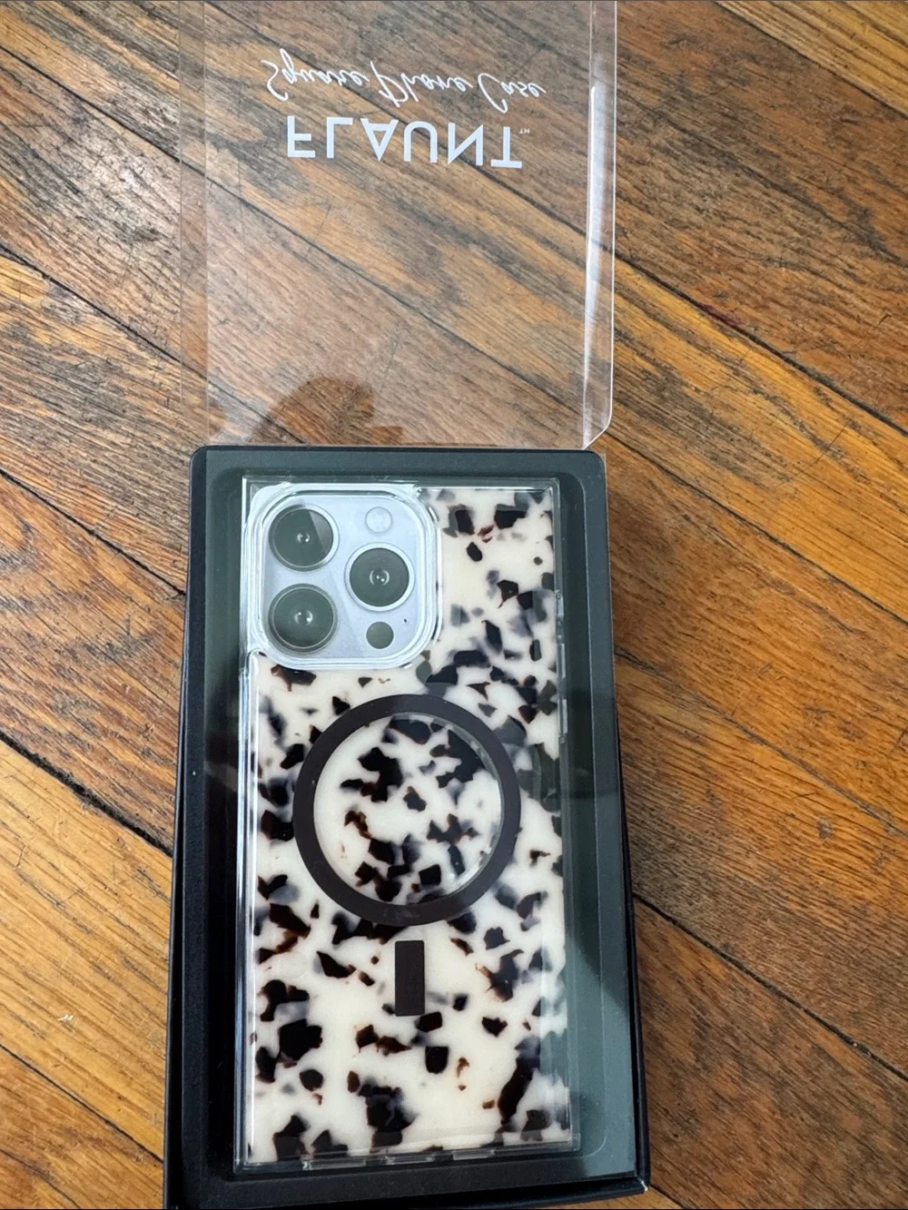 Flaunt Square Phone Case for iPhone 15 Pro Max - Cream Tortoiseshell